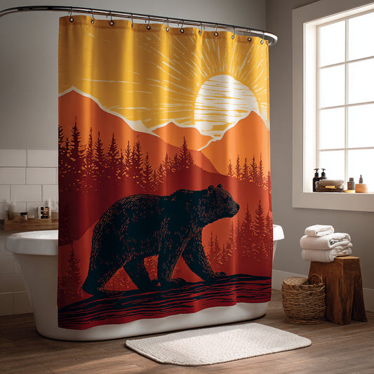 Golden Mountain Bear Shower Curtain NCU0LDH813