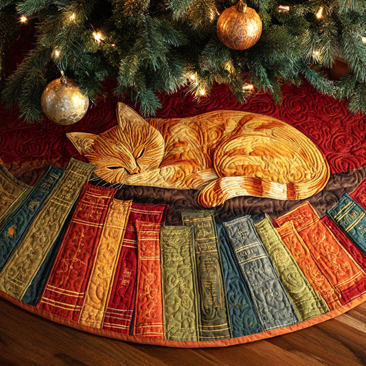 Golden Nap Christmas Quilted Tree Skirt NCU0NTV393
