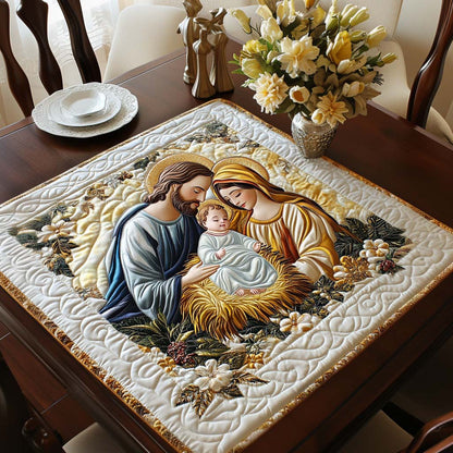 Golden Nativity Quilted Table Topper NCU0NNT1709