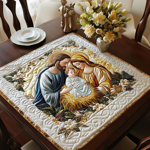 Golden Nativity Quilted Table Topper NCU0NNT1709