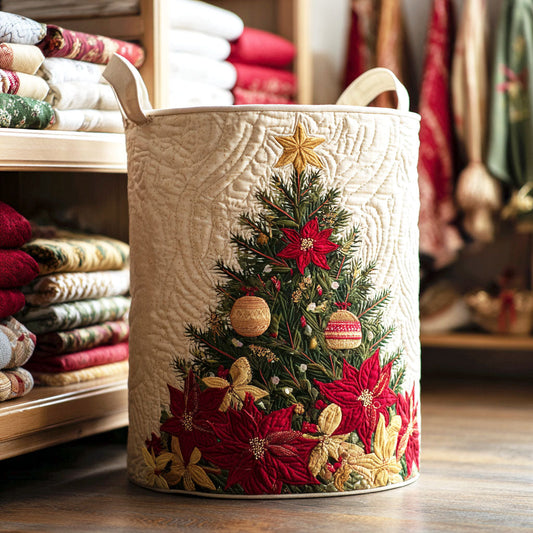 Golden Noel Quilted Laundry Basket NCU0NTV115