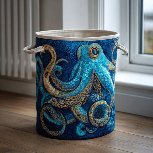 Golden Octopus Quilted Laundry Basket NCU0DDK2202