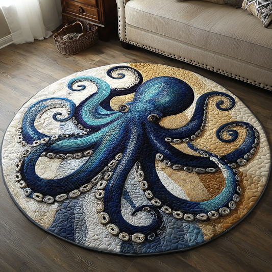 Golden Octopus Round Carpet NCU0DK10857
