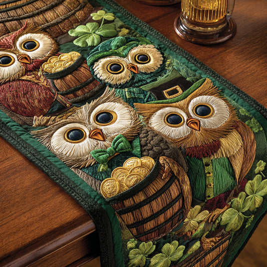Golden Owl Quilted Table Runner NCU0NTD1356