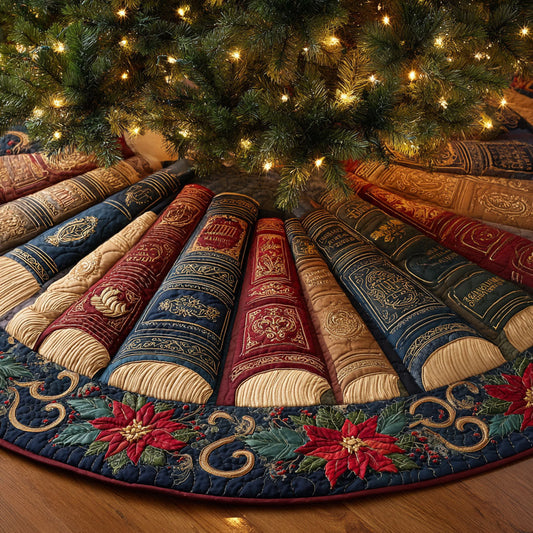 Golden Pages Christmas Quilted Tree Skirt NCU0NTV421