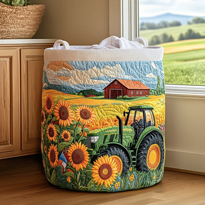 Golden Pastures Quilted Laundry Basket NCU0PVL663