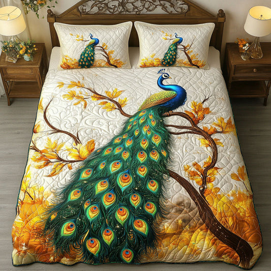 Golden Peacock Duvet Cover Set NCU0NNT375