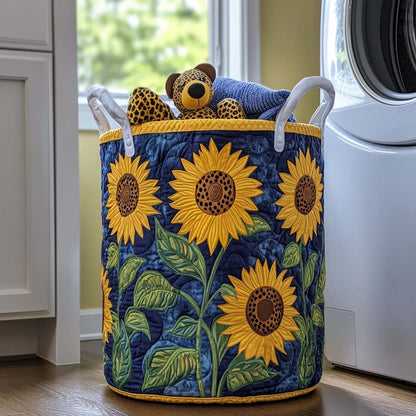 Golden Petals Quilted Laundry Basket NCU0NNT1073