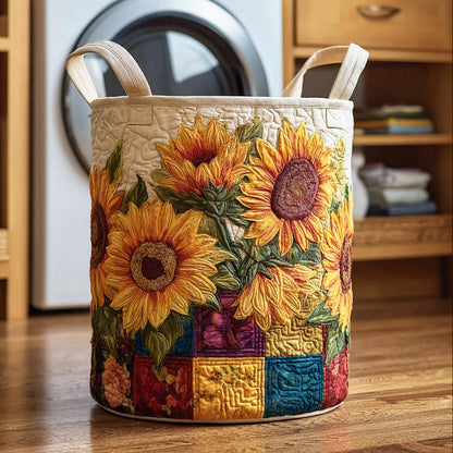 Golden Petals Quilted Laundry Basket NCU0NTD1309