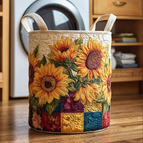 Golden Petals Quilted Laundry Basket NCU0NTD1309