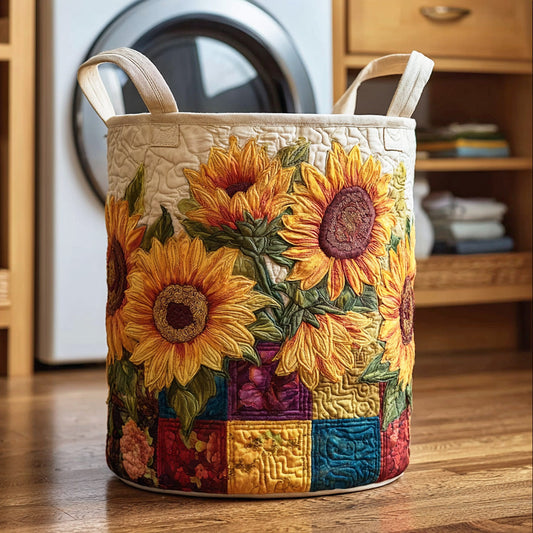 Golden Petals Quilted Laundry Basket NCU0NTD1309