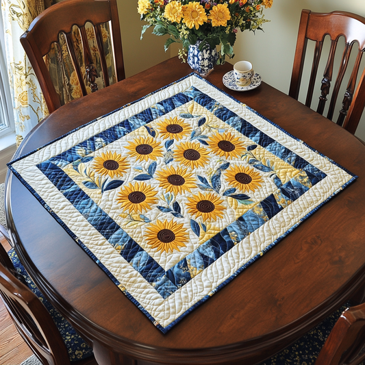 Golden Petals Quilted Table Topper NCU0DDK510