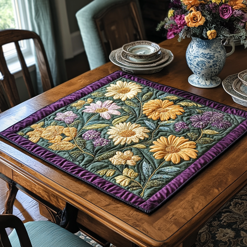 Golden Petals Quilted Table Topper NCU0DDK684