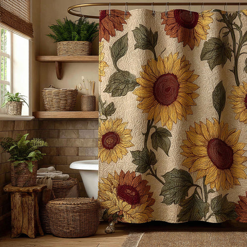 Golden Petals Shower Curtain NCU0DDK2575