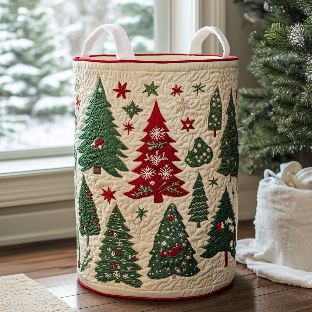 Golden Pines Quilted Laundry Basket NCU0DDK1032