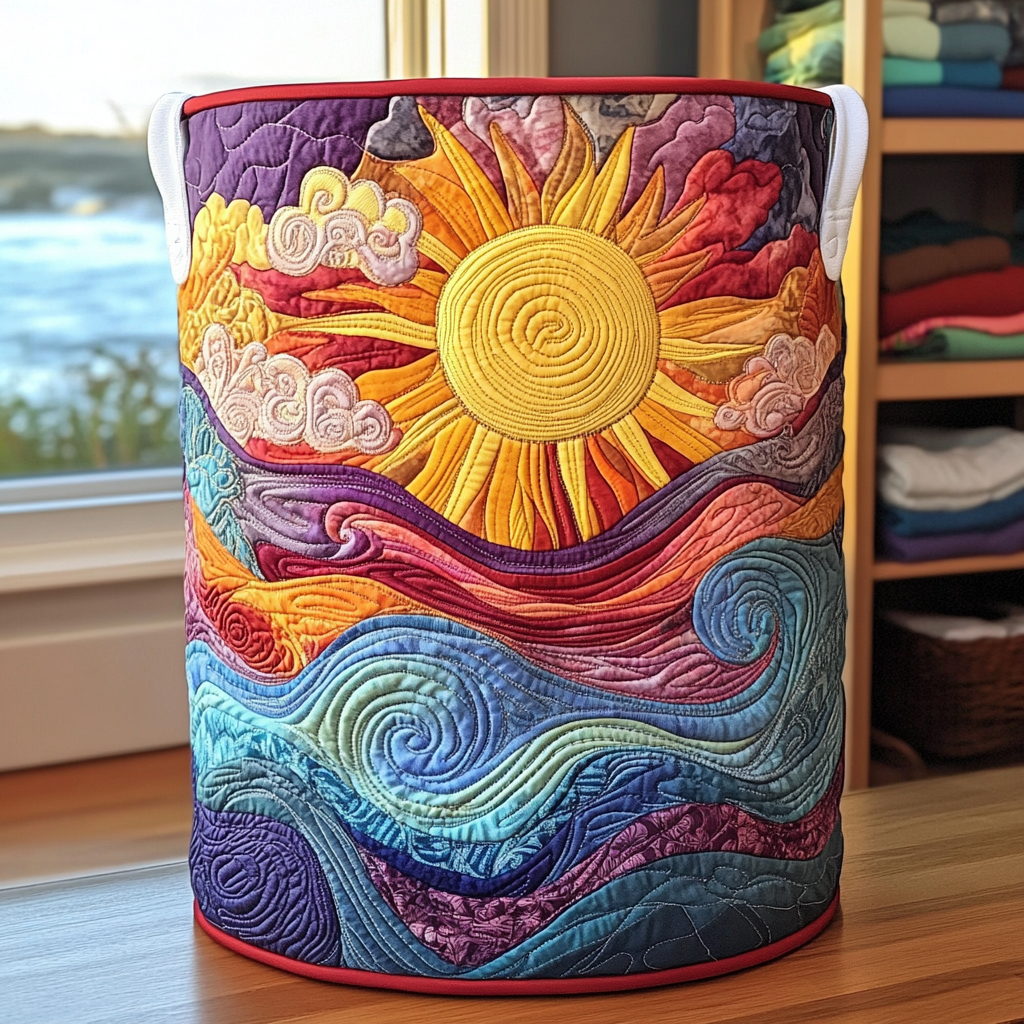 Golden Pines Quilted Laundry Basket NCU0PVL369