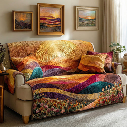 Golden Prairie Quilted Sofa Cover NCU0LDH610