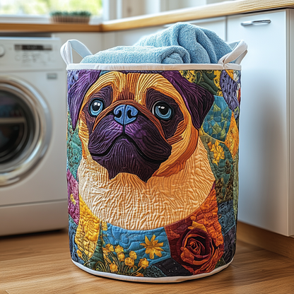 Golden Pug Quilted Laundry Basket NCU0DDK937