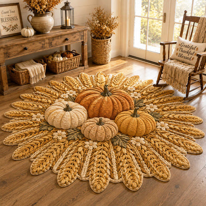 Golden Pumpkin Custom Shape Area Rug NCU0NTD2154