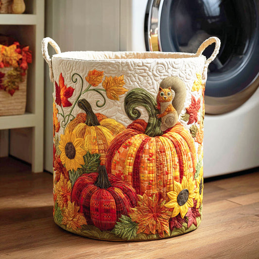 Golden Pumpkin Quilted Laundry Basket NCU0NTD317