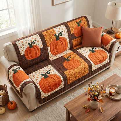 Golden Pumpkin Quilted Sofa Cover NCU0NTD1997