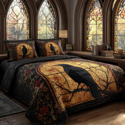 Golden Raven 3-Piece Quilted Bedding Set NCU0PVL885