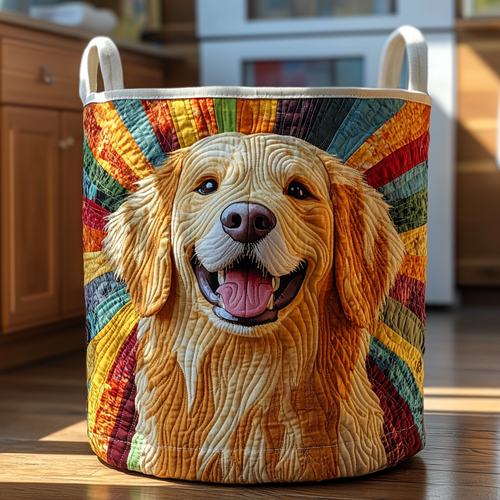 Golden Ray Joy Quilted Laundry Basket NCU0NXD526