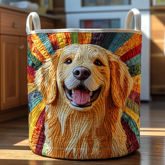 Golden Ray Joy Quilted Laundry Basket NCU0NXD526