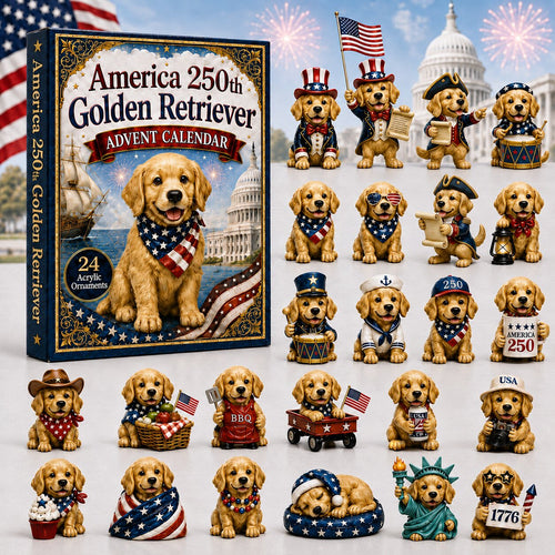 CHRISTMAS KICKOFF 40% OFF - Golden Retriever Advent Calendar 2026 - 24-Day Festive Countdown, Acrylic Charms Blind Box - Gift For Dog Lovers