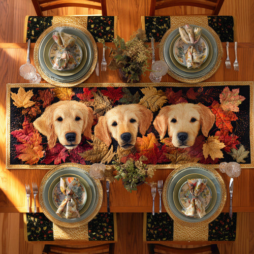 Golden Retriever Autumn Quilted Table Runner NCU0HNH689