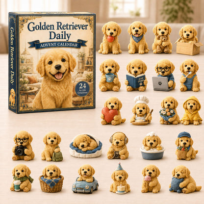 CHRISTMAS KICKOFF 40% OFF - Golden Retriever Daily Advent Calendar 2026 - 24-Day Festive Countdown, Acrylic Charms Blind Box - Gift For Golden Retriever Lovers AC0HA009