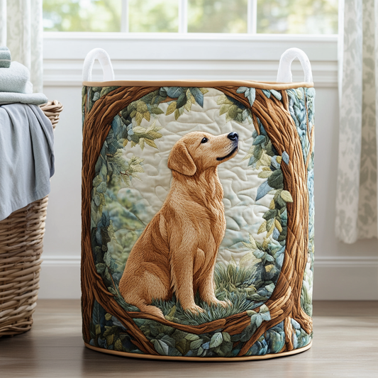 Golden Retriever Field Quilted Laundry Basket NCU0DDK840