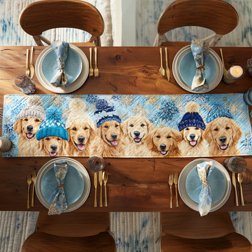 Golden Retriever Winter Quilted Table Runner NCU0HNH695