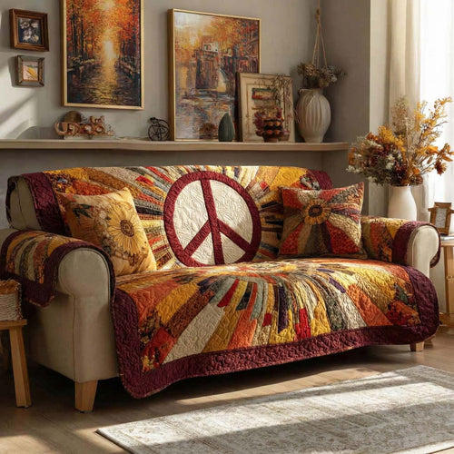 Golden Revival Quilted Sofa Cover NCU0NXD1505