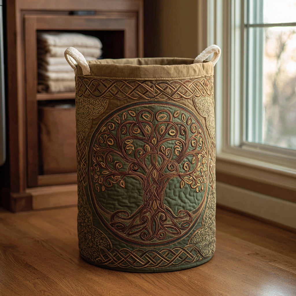 Eternal Deer Spiral Quilted Laundry Basket NCU0NTD492