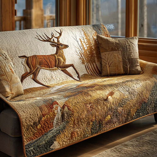 Golden Run Quilted Sofa Cover NCU0NXD973