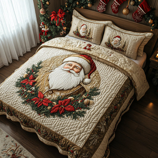 Golden Santa Quilted Bedding Set NCU0DV1130