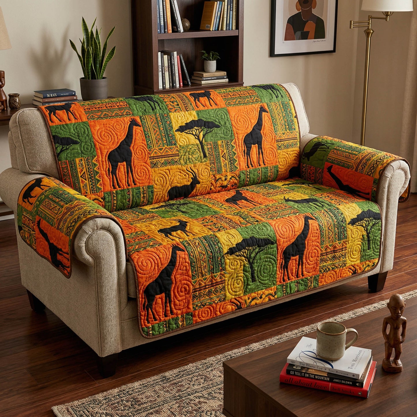Golden Savannah Quilted Sofa Cover NCU0NTD1856