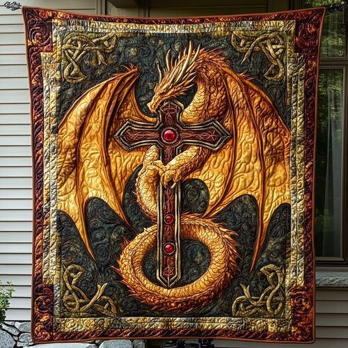 Golden Sentinel Quilted Blanket NCU0DK781