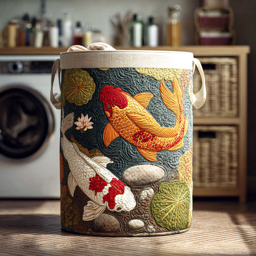 Golden Serenity Quilted Laundry Basket NCU0NTV086