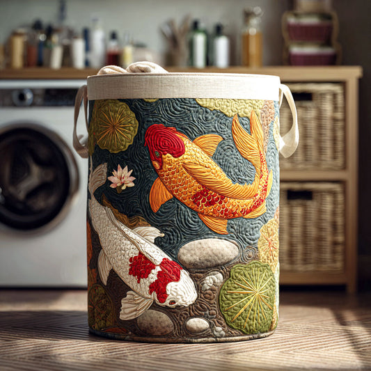 Golden Serenity Quilted Laundry Basket NCU0NTV086