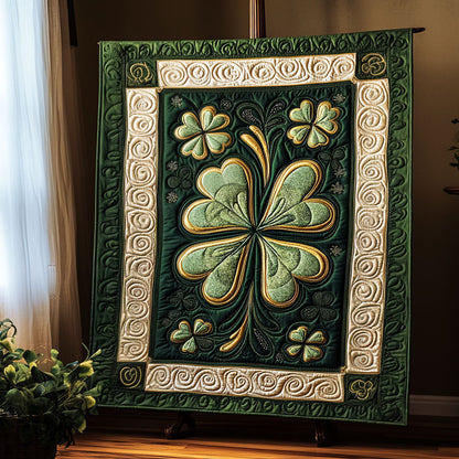 Golden Shamrock Bliss Quilted Blanket NCU0PTT153
