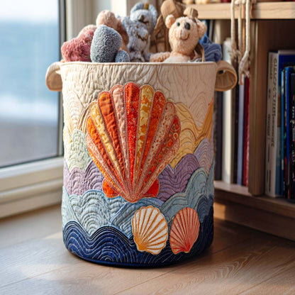 Golden Shell Days Quilted Laundry Basket NCU0NNT1269