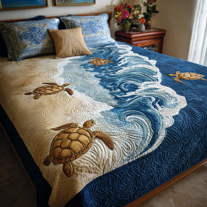 Golden Shore Turtle Quilted Blanket NCU0LDH787