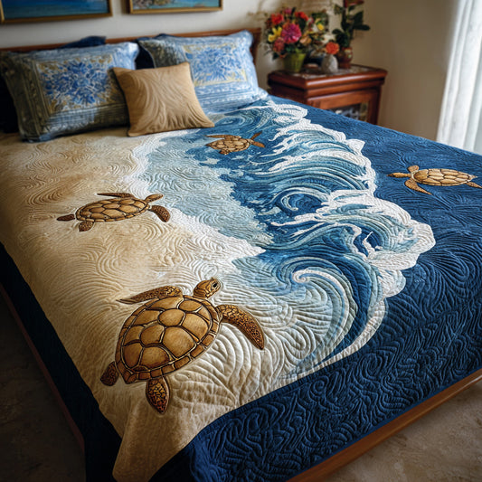 Golden Shore Turtle Quilted Blanket NCU0LDH787