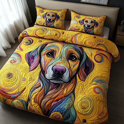 Golden Smile 3-Piece Quilted Bedding Set NCU0PVL308