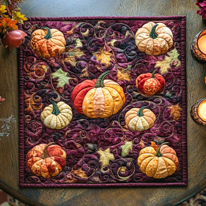 Golden Spice Pumpkin Quilted Table Topper NCU0NXD074