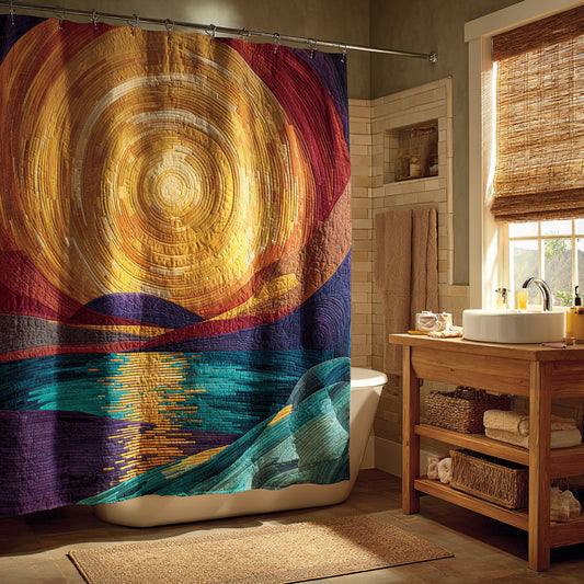 Golden Spiral Sun Shower Curtain NCU0LDH853