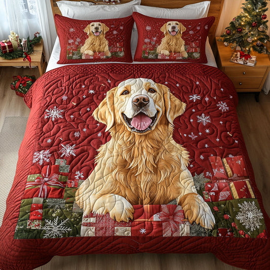 Golden Star Bright 3-Piece Quilted Bedding Set NCU0PTT1455
