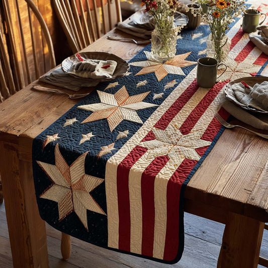 Golden Star Quilted Table Runner NCU0DQQ0530